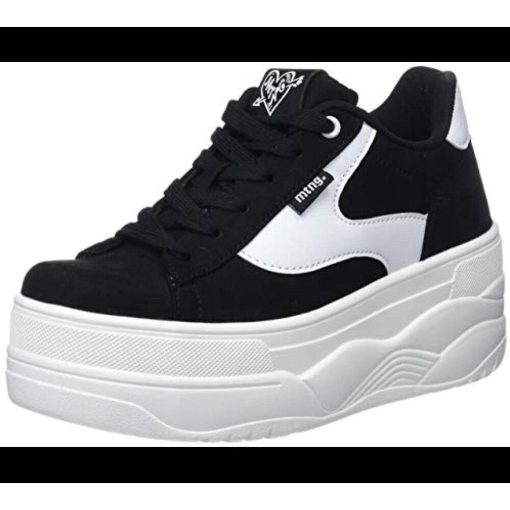 MTNG Mustang Softly Black White Lace Up Platform Sneakers Women’s 40 U.S. 8.5-9